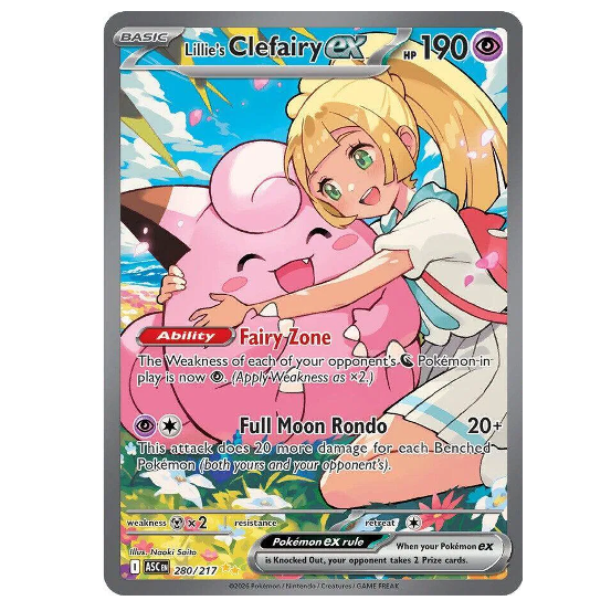 Pokemon TCG Lillie's Clefairy ex Ascended Heroes 280/217