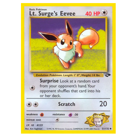 Pokemon TCG Lt. Surge's Eevee Gym Challenge 51/132