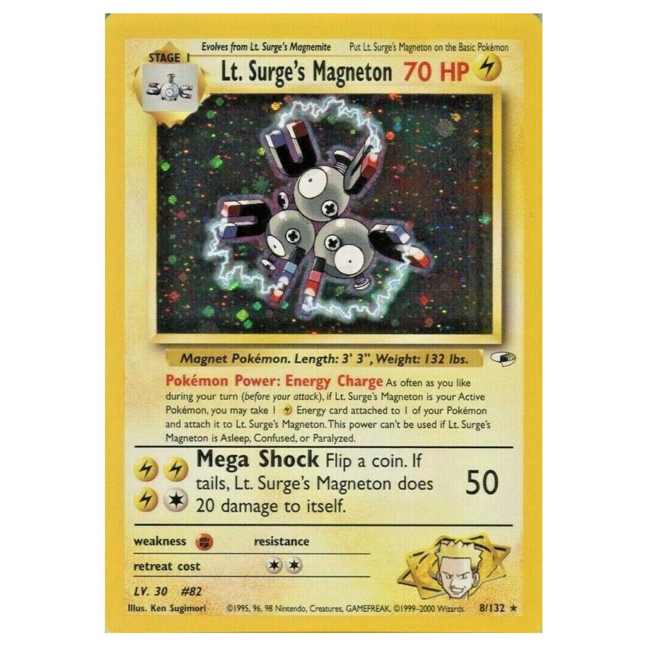 Pokemon TCG Lt. Surge’s Magneton *Holo* Gym Heroes 8/132