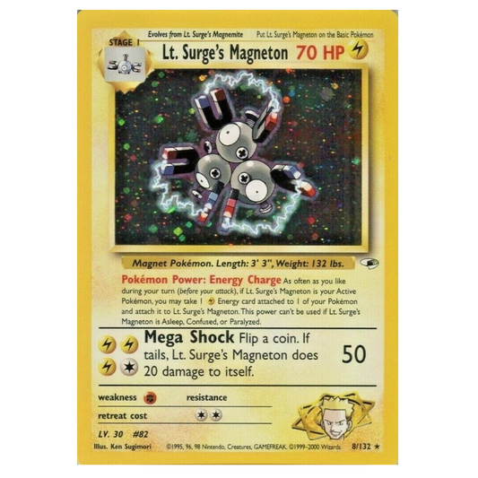 Pokemon TCG Lt. Surge’s Magneton *Holo* Gym Heroes 8/132