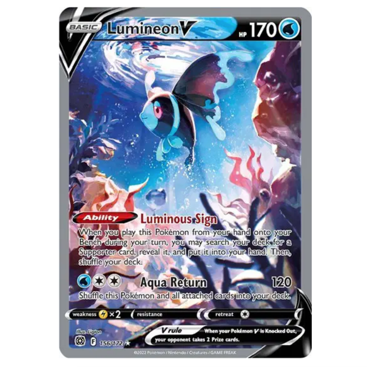 Pokemon TCG Lumineon V Brilliant Stars 156/172