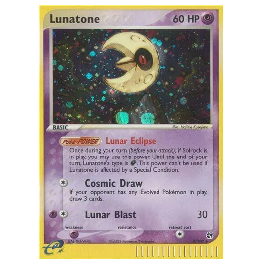 Pokemon TCG Lunatone *Holo* EX Sandstorm 8/100