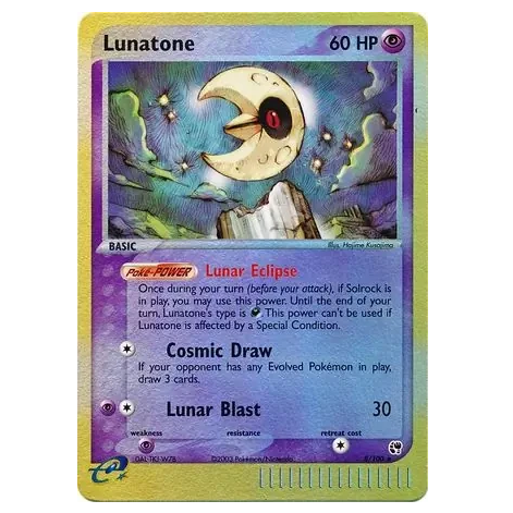 Pokemon TCG Lunatone *Reverse Holo* EX Sandstorm 8/100