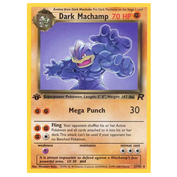 Pokemon TCG Machamp 1st Edition Team Rocket 27/82