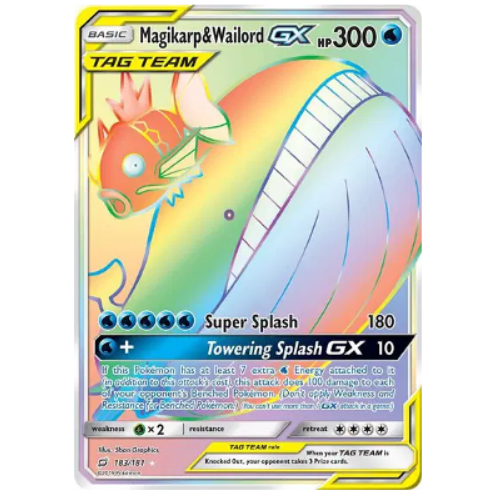 Pokemon TCG Magikarp and Wailord GX Tag Team 183/181 