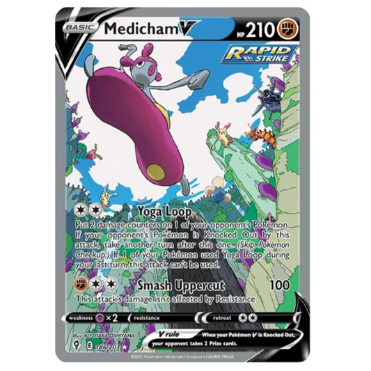 Pokemon TCG Medicham V Evolving Skies 186/203