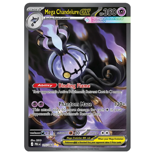 Pokemon TCG Mega Chandelure ex Pitch Black 115/084
