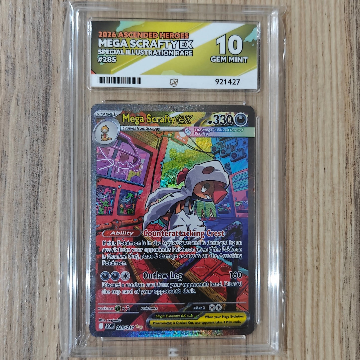 Pokemon TCG Mega Scrafty ex Ascended Heroes 285/217 (ACE 10)