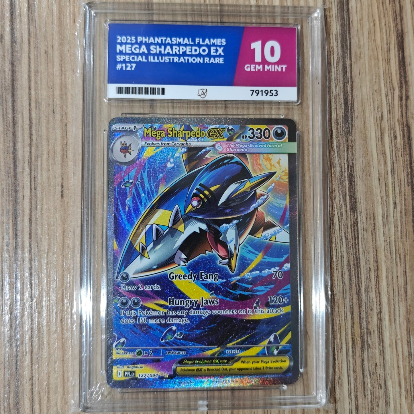 Pokemon TCG Mega Sharpedo ex Phantasmal Flames 127/094 (ACE 10)