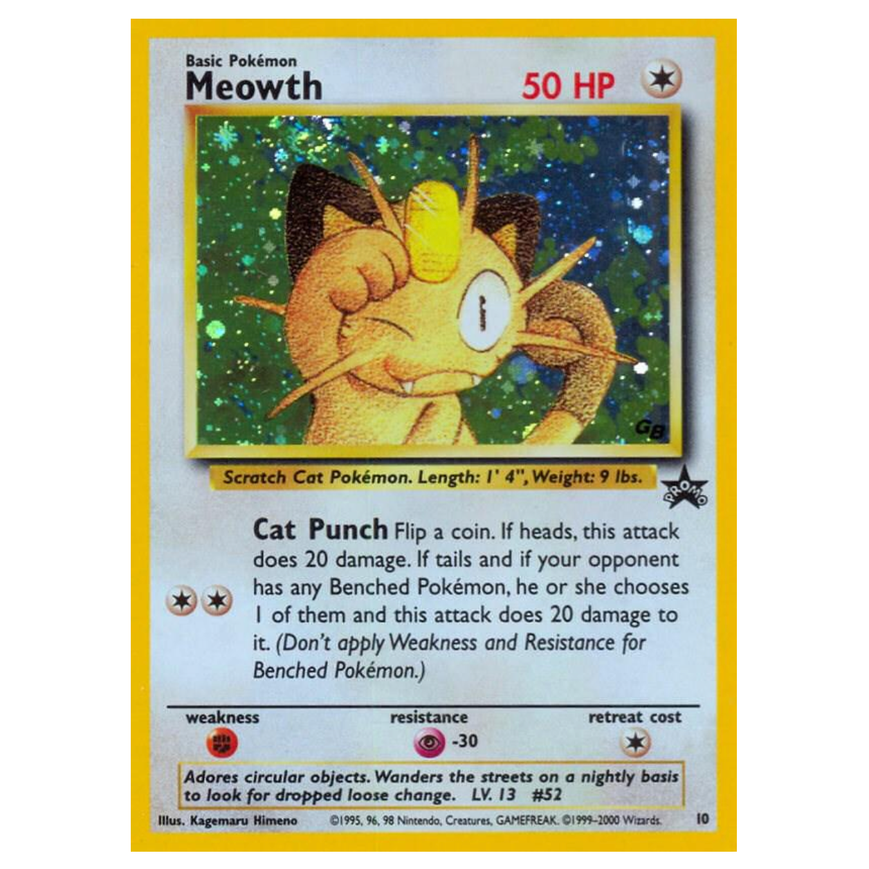 Pokemon TCG Meowth Game Boy Promo 10