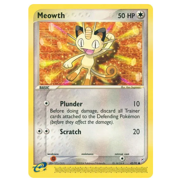 Pokemon TCG Meowth *Reverse Holo* Team Magma vs Team Aqua 42/95