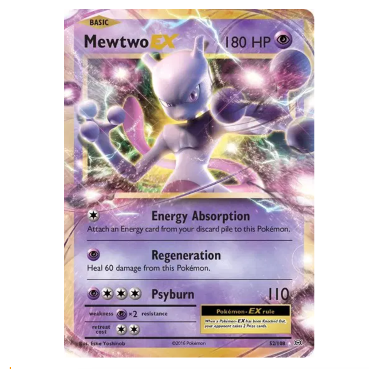 Pokemon TCG Mewtwo EX Evolutions 52/108