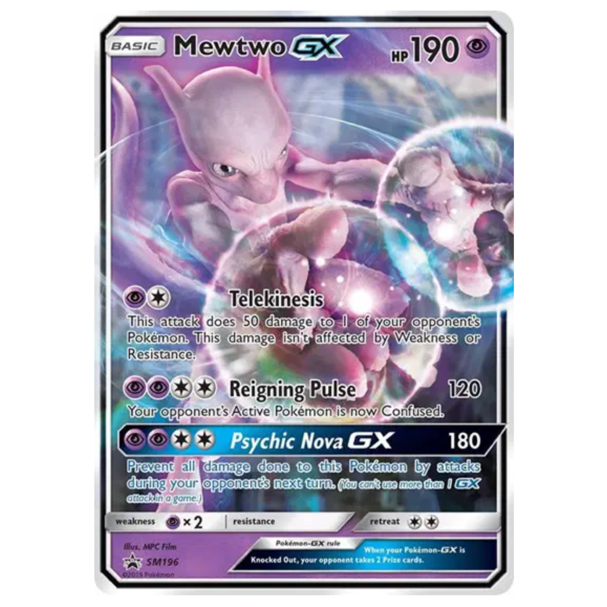 Pokemon TCG Mewtwo GX Sun & Moon Promo SM196