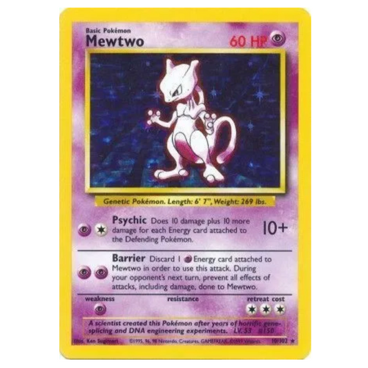 Pokemon TCG Mewtwo *Holo* Base Set 10/102