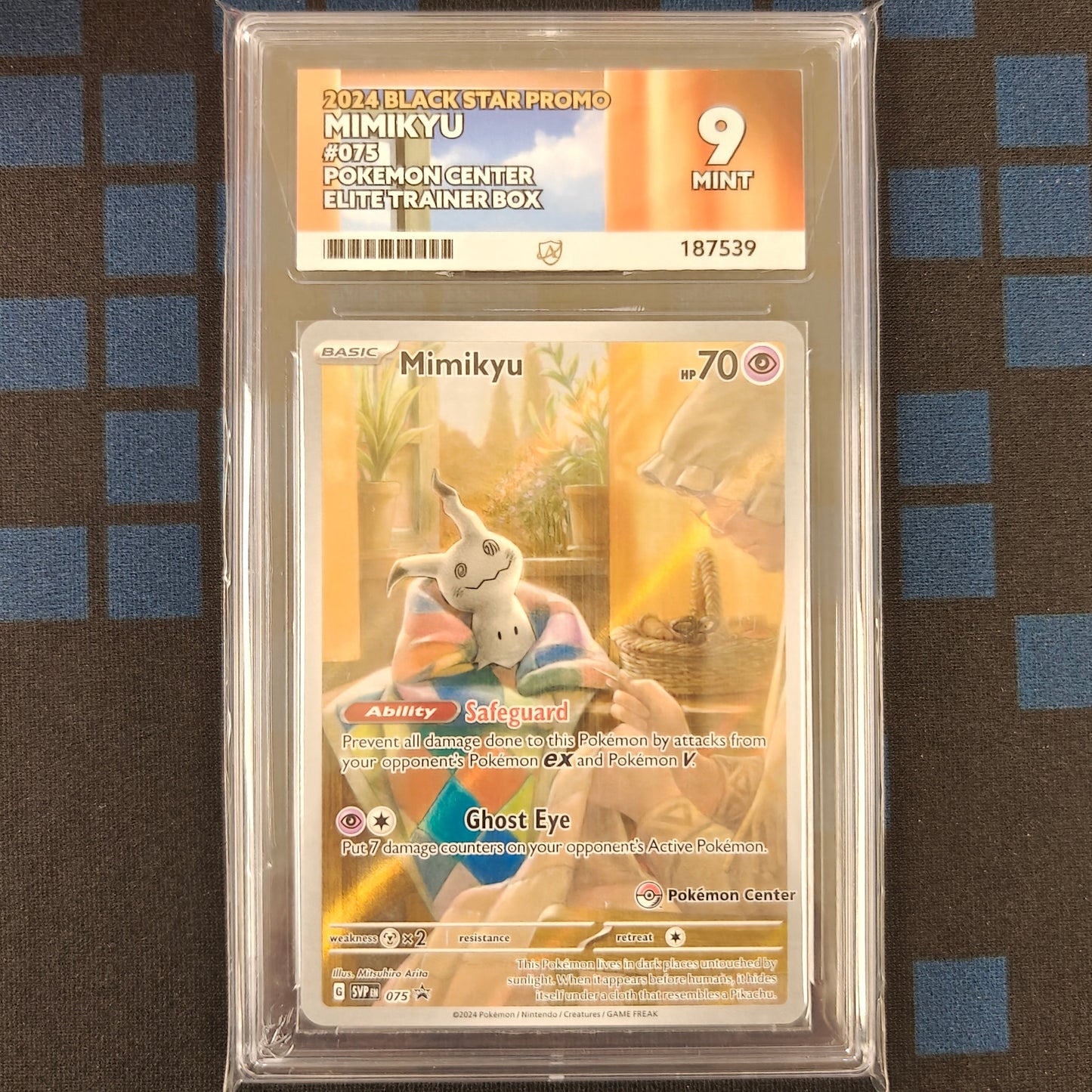 Pokemon TCG Mimikyu Promo 075 Pokemon Center Stamp (Ace 9)
