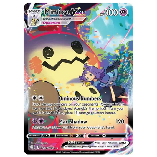 Pokemon TCG Mimikyu VMAX Brilliant Stars TG17/TG30