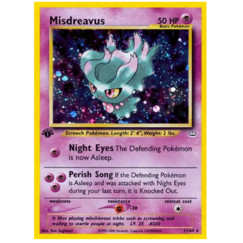 Pokemon TCG Misdreavus *Holo* Neo Revelation 11/64