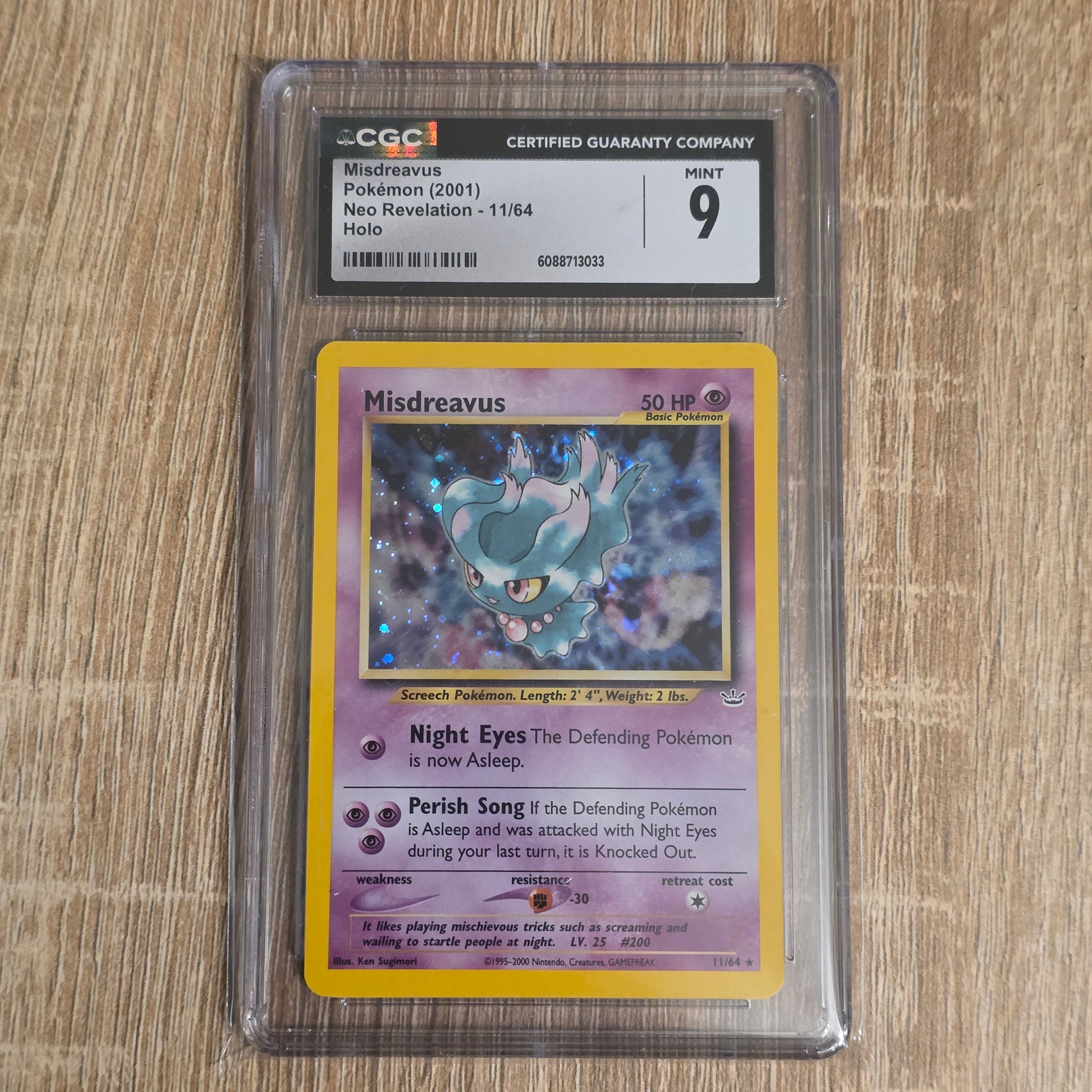 Pokemon TCG Misdreavus *Holo* Neo Revelation 11/64 (CGC 9)