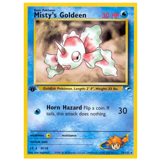 Pokemon TCG Misty's Goldeen 1st Edition Gym Heroes 30/132