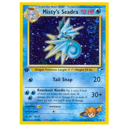 Pokemon TCG Misty's Seadra 1st Edition Gym Heroes 9/132