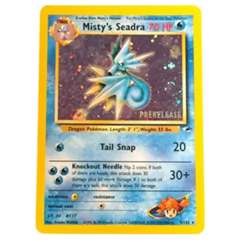Pokemon TCG Misty's Seadra Pre Release Gym Heroes 9/132