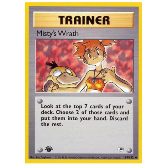 Pokemon TCG Misty's Wrath 1st Edition Gym Heroes 114/132