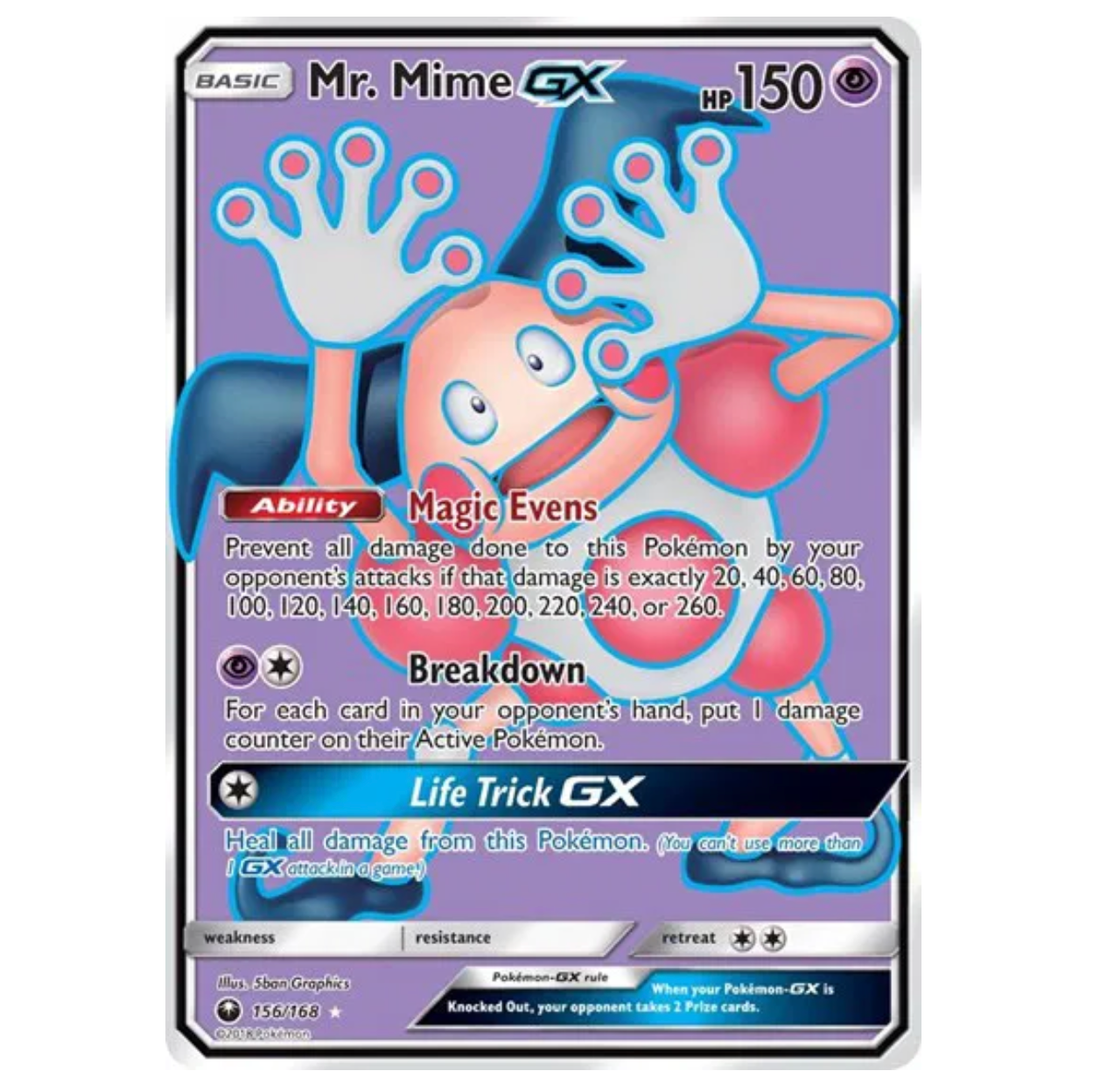 Pokemon TCG Mr. Mime GX Celestial Storm 156/168