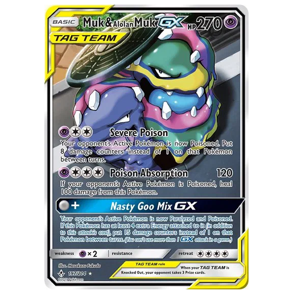 Pokemon TCG Muk & Alolan Muk GX Unbroken Bonds 197/214