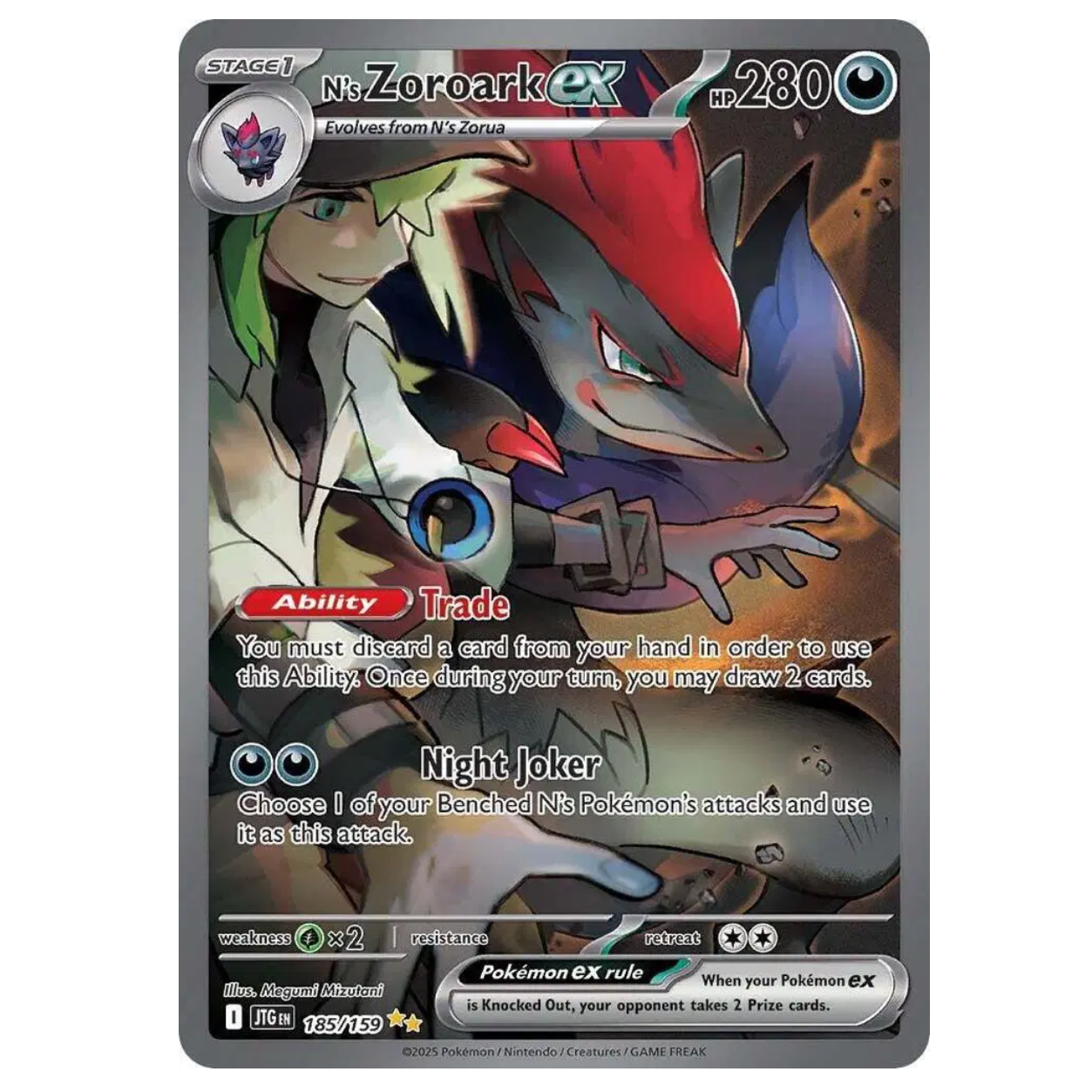 Pokemon TCG N's Zoroark EX Journey Together 185/159 .