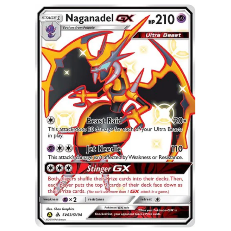 Pokemon TCG Naganadel GX Hidden Fates SV63/SV94
