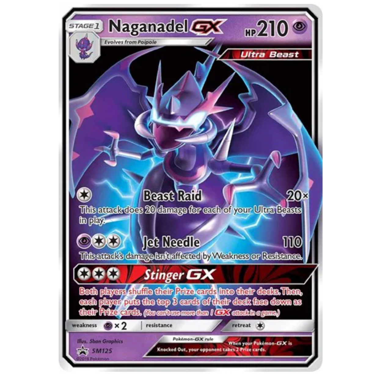 Pokemon TCG Naganadel GX SM125 *Sealed*