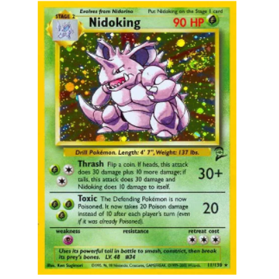 Pokemon TCG Nidoking Base Set 2 11/130