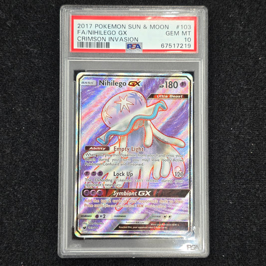 Pokemon TCG Nihilego GX Crimson Invasion 103/111 (PSA 10)