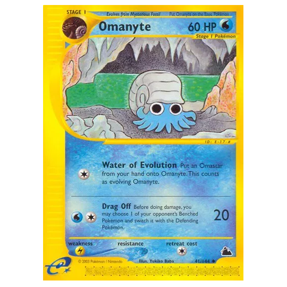 Pokemon TCG Omanyte Skyridge 41/144