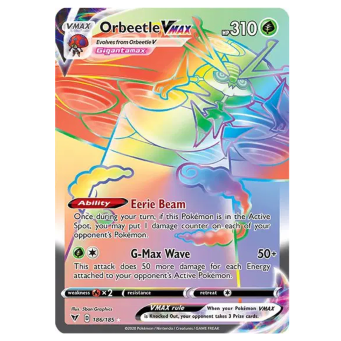 Pokemon TCG Orbeetle VMAX Vivid Voltage 186/185