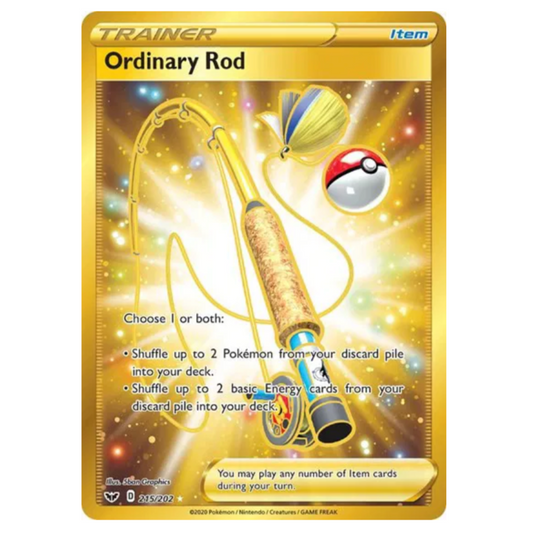 Pokemon TCG Ordinary Rod Gold Sword & Shield 215/202