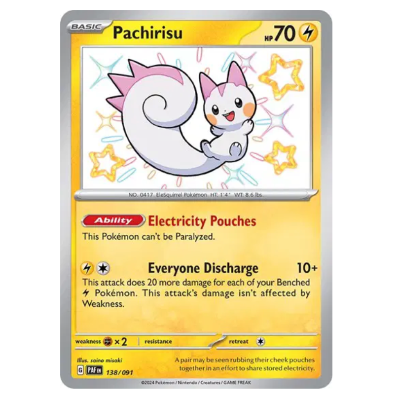 Pokemon TCG Pachirisu *Baby Shiny* Paldean Fates 138/091