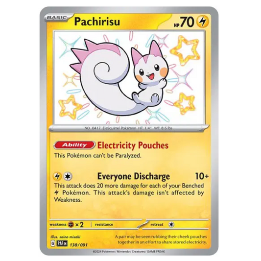 Pokemon TCG Pachirisu *Baby Shiny* Paldean Fates 138/091