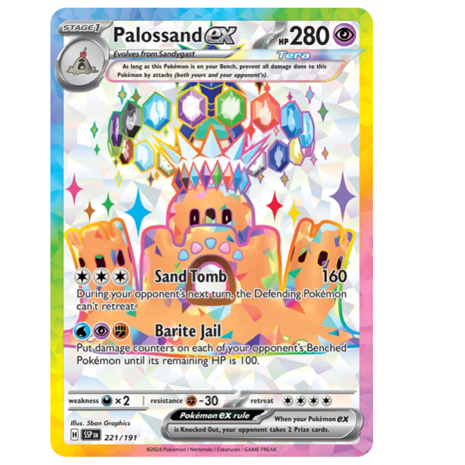 Pokemon TCG Palossand ex Surging Sparks 221/191