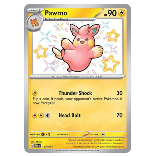 Pokemon TCG Pawmo *Baby Shiny* Paldean Fates 143/091
