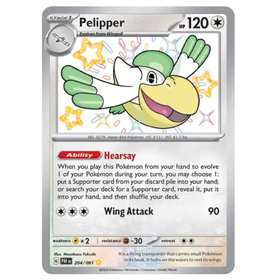 Pokemon TCG Pelipper *Baby Shiny* Paldean Fates 204/091