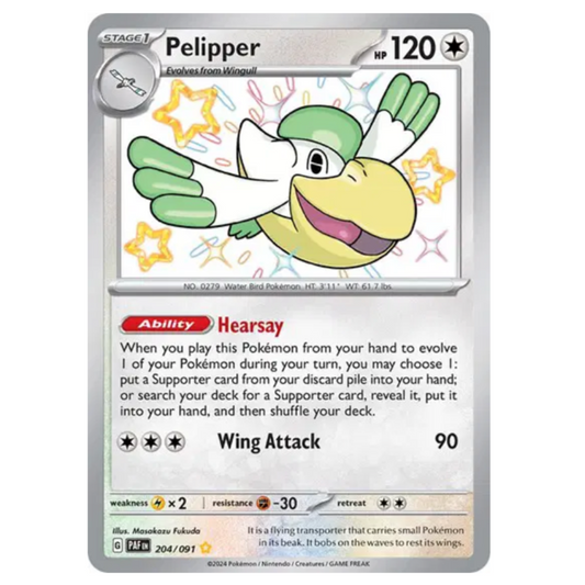 Pokemon TCG Pelipper *Baby Shiny* Paldean Fates 204/091
