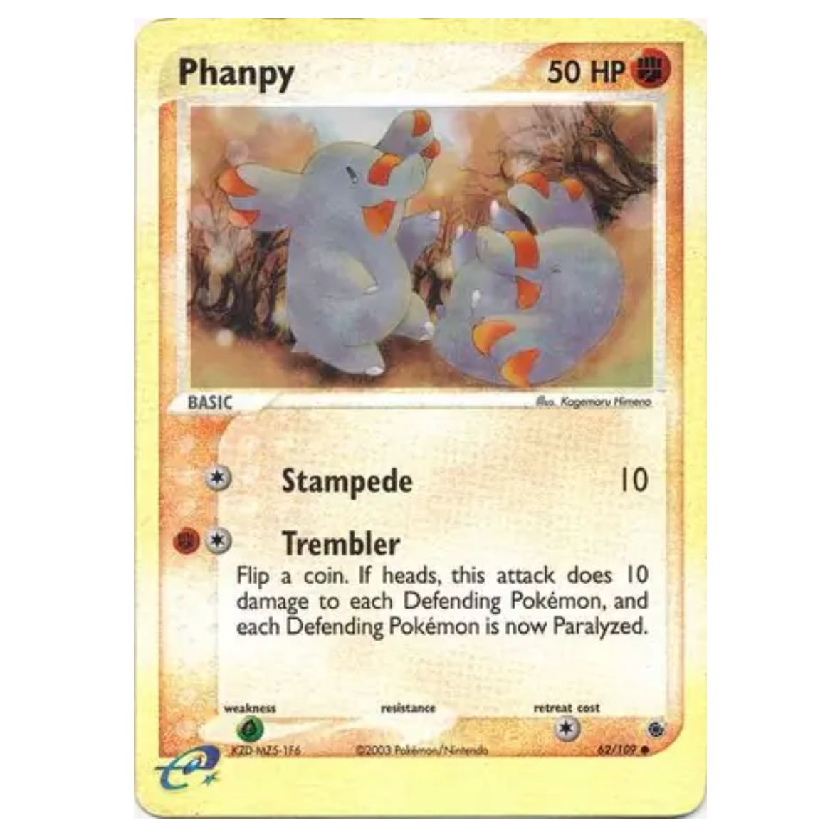 Pokemon TCG Phanpy *Reverse Holo* EX Ruby & Sapphire 62/109