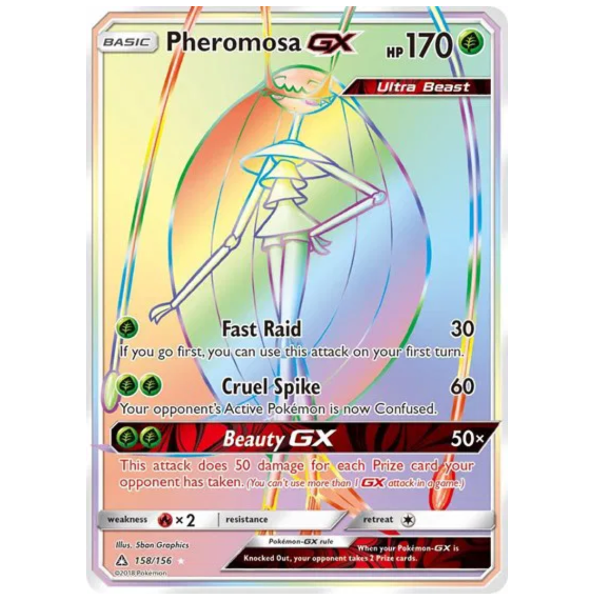 Pokemon TCG Pheromosa GX Ultra Prism 158/156