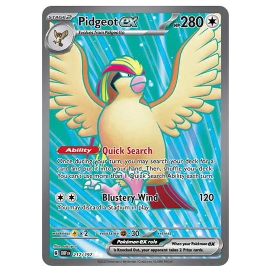 Pokemon TCG Pidgeot ex Obsidian Flames 217/197