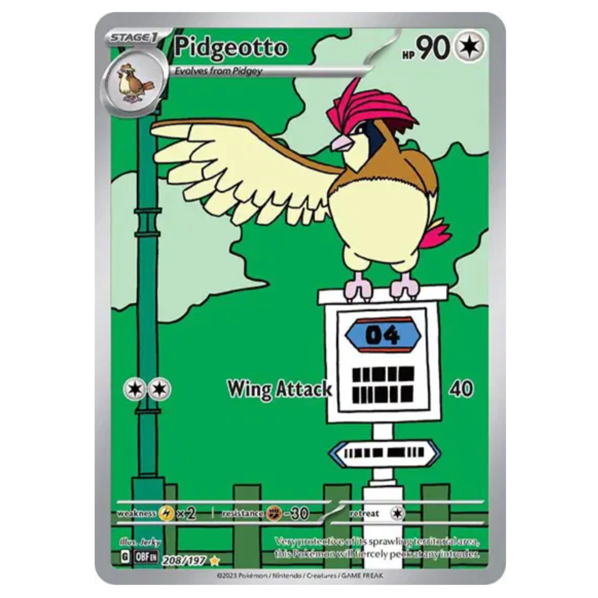Pokemon TCG Pidgeotto Obsidian Flames 208/197