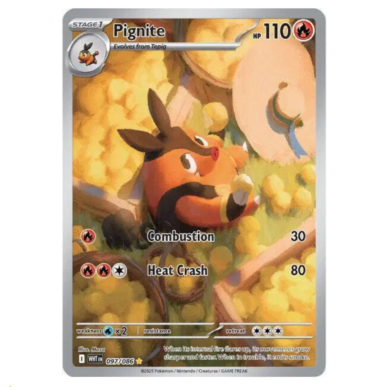 Pokemon TCG Pignite White Flare 097/086 