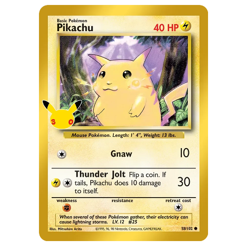 Pokemon TCG Pikachu 30th Anniversary 58/102