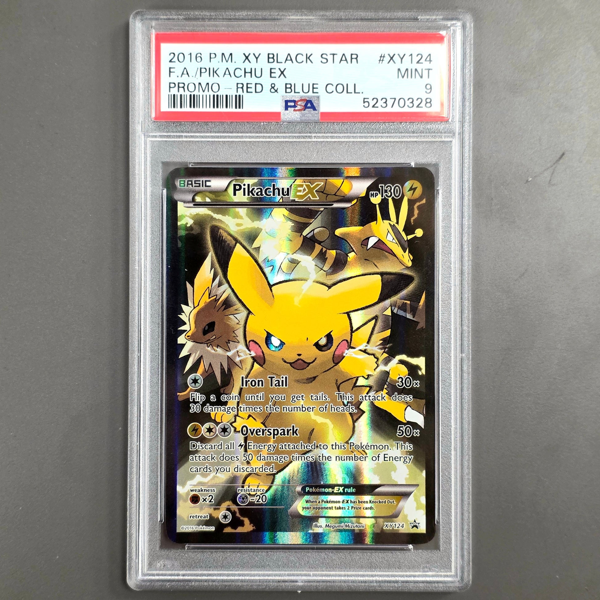 Pokemon TCG Pikachu EX Red & Blue Collection Promo XY124 (PSA 9)