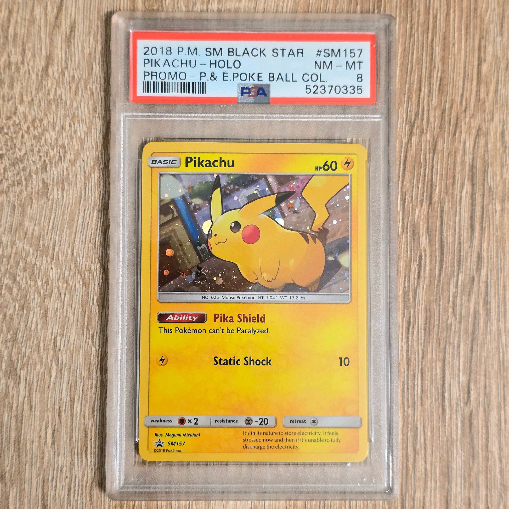 Pokemon TCG Pikachu Promo SM157 (PSA 8)
